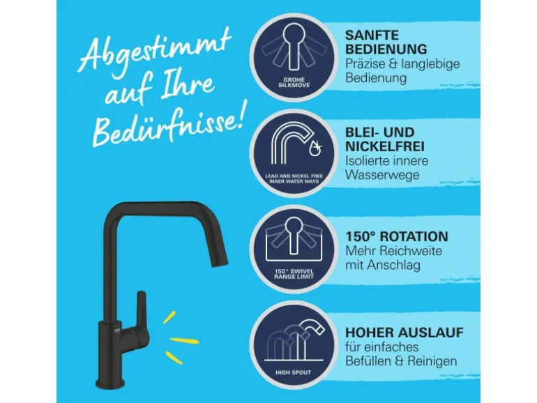 Grohe QuickFix Einhand-Spültischbatterie Start Schwarz
