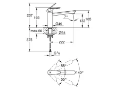 Grohe QuickFix Einhebel-Spültischarmatur Start Edge Chrom