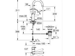 Grohe QuickFix Waschtischarmatur Einhebelmischer Start Alira Chrom L