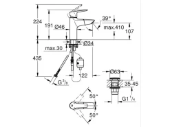 Grohe QuickFix Waschtischarmatur Start M herausziehbarer Auslauf 32 mm (1 1/4