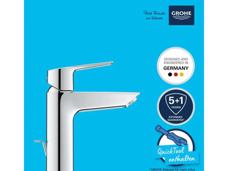 Grohe QuickFix Waschtischarmatur Start M-Size Zugstangen-Ablaufgarnitur 1 1/4"
