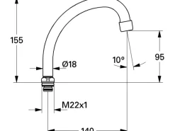 Grohe Rohrauslauf Ausladung 140 mm