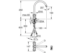 Grohe Spültisch-Einlochbatterie Costa Chrom