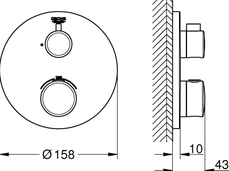 Grohe Thermostat-Brausebatterie Grohtherm Chrom