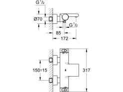 Grohe Thermostat-Wannenbatterie Grohtherm 2000 DN 15