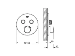 Grohe Unterputzmischer SmartControl mit 2 Absperrventilen Chrom rund