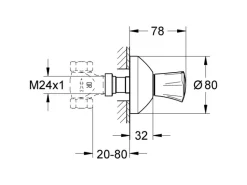 Grohe UP-Ventil Oberbau Costa Markierung Blau