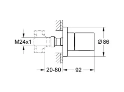 Grohe UP-Ventil Oberbau Grohtherm 3000 Cosmopolitan