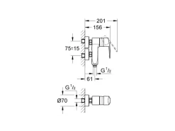 Grohe Vertica-Einhand-Brausebatterie Eurostyle Cosmopolitan Chrom