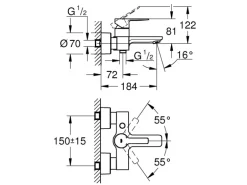 Grohe Wannenarmatur Lineare Chrom