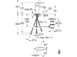 Grohe Waschbeckenarmatur Eurostyle Cosmopolitan S-Size Chrom