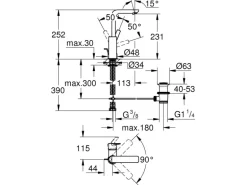 Grohe Waschbeckenarmatur Lineare L-Size Chrom