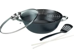 GSW Gusseisen Wok Set Multifunktionstopf 5 Teillig