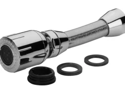 Hahnschlauch mit Wasserspar-Küchenbrause M22/M24 Verchromt Schwarz