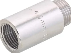 Hahnverlängerung 18,6 mm (Rp 1/2) x 21 mm (R 1/2) Messing Verchromt 40 mm