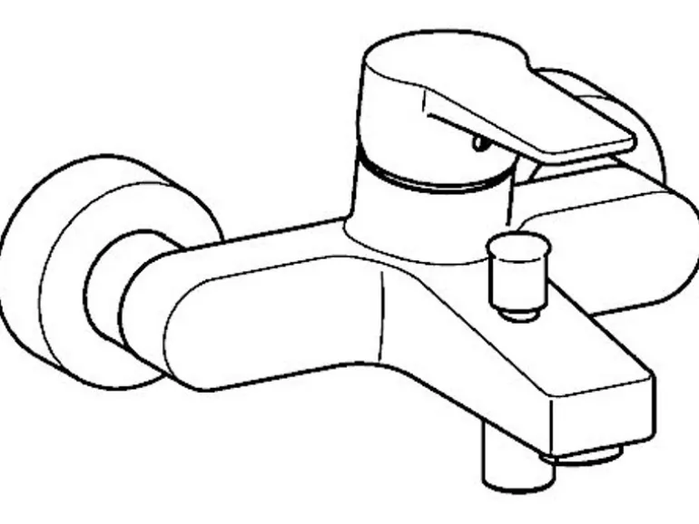 Hansa Einhand Wannenbatterie HANSATWIST in Chrom