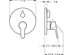 Hansa Einhand-Wannen-Funktionseinheit HANSAPRIMO Rosette rund in Chrom
