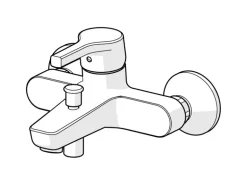 Hansa Wannenfüll- und Brausebatterie Einhebelmischer Paleno 5645 Chrom