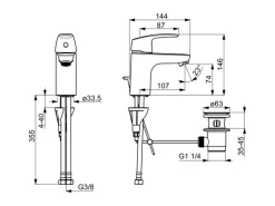 Hansa Waschtischbatterie Einhebelmischer Pinto 4504 Chrom