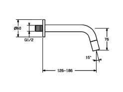 Hansa Waschtisch-Wandauslaufventil 18,6 cm HANSANOVA Style in Chrom