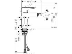Hansgrohe Einhebel-Bidetmischer Metris mit Zugstangen-Ablaufgarnitur Chrom