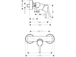 Hansgrohe Einhebel-Brausearmatur Talis S Aufputz Chrom