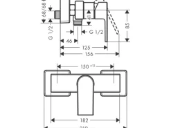 Hansgrohe Einhebel-Brausemischer Vernis Shape Matt Black