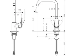 Hansgrohe Einhebel-Küchenarmatur Ecos L Chrom