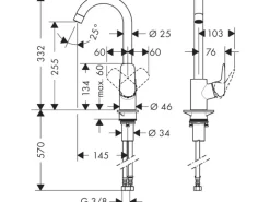 Hansgrohe Einhebel-Küchenarmatur Logis 260 mm Chrom