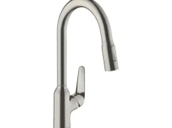 Hansgrohe Einhebel-Küchenmischer mit Ausziehbrause M4216-H220 Edelstahl Finish