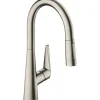 Hansgrohe Einhebel-Küchenmischer mit Ausziehbrause M5116-H200 Edelstahl-Optik