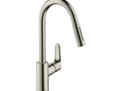 Hansgrohe Einhebel-Küchenmischer mit Ausziehbrause M4116-H240 Edelstahl Finish