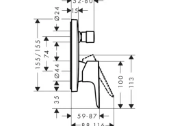 Hansgrohe Einhebel-Wannenarmatur Talis E Unterputz Chrom