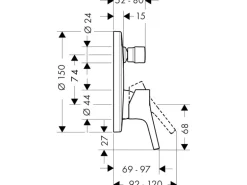 Hansgrohe Einhebel-Wannenarmatur Talis S Unterputz Chrom