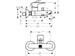 Hansgrohe Einhebel-Wannenarmatur Talis E Aufputz Chrom