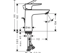 Hansgrohe Einhebel-Waschbeckenarmatur Talis E 110mm mit Zugstangen-Ablaufgarnit.