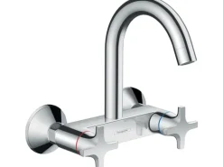 Hansgrohe 2-Griff Küchearmatur Logis Classic Wandmontage Highspout Chrom