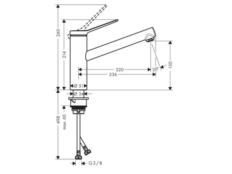 Hansgrohe Küchenarmatur Zesis M33 Einhebelmischer 150 1jet Schwarz Matt