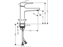 Hansgrohe Metropol Einhebel-Waschtischmischer 110 mit Hebelgriff und Push-Open A
