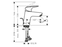 Hansgrohe Waschtischarmatur Logis 70 CoolStart EcoSmart Chrom mit Ablaufgarnitur