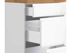 Held Küchen Küchenzeile Gera 360 cm Weiß/Wotan mit E-Geräten Induktion