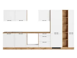 Held Küchen Küchenzeile Kempten 360 cm ohne E-Geräte Wotan/Weiß