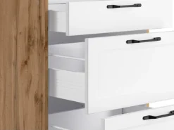 Held Küchen Küchenzeile Kempten 420 cm Weiß/Wotan ohne E-Geräte