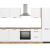 Held Küchen Küchenzeile Kempten 300 cm mit E-Geräten Wotan/Weiß