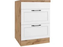 Held Küchen Kochfeldschrank Kempten 60 cm Weiß/Wotan