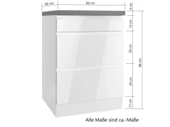 Held Küchen Kochfeldumschrank Gera 60 cm Weiß/Wotan
