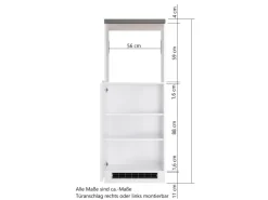 Held Küchen Ofen-Umbauschrank Gera 60 cm Weiß/Wotan