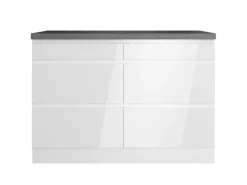 Held Küchen Unterschrank Gera 120 cm Weiß/Beton