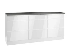 Held Küchen Unterschrank Gera 180 cm Weiß/Beton