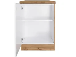 Held Küchen Unterschrank Kempten 60 cm Weiß/Wotan